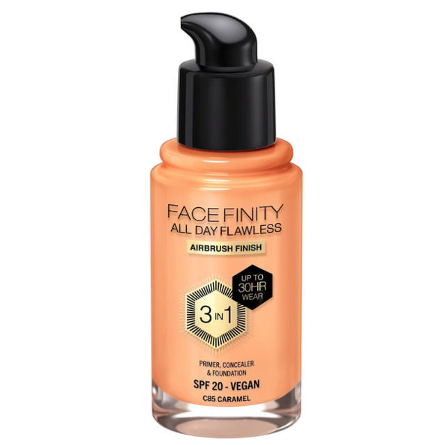 Max Factor All Day Flawless 3In1 Foundation 85 Caramel, 30 ml.